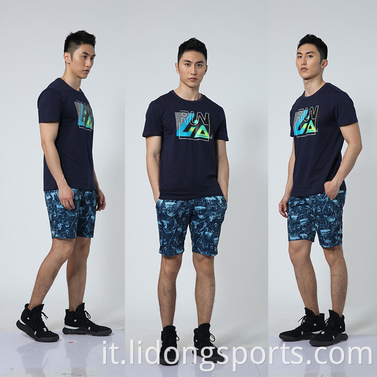 Lidong Wholesale New Design Men Stamping Casual Running Shirts Thirt Men Sport